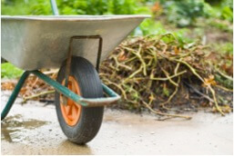 green waste and trailer bin