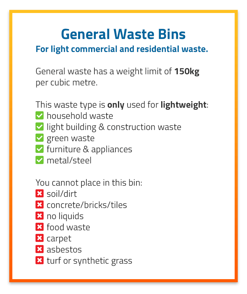 general waste skip bins guidelines