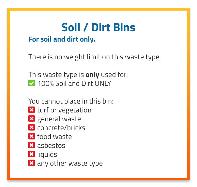 soil or dirt skip bins guidelines