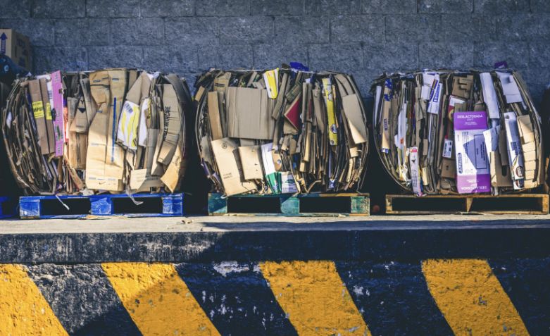 flattened cardboard boxes