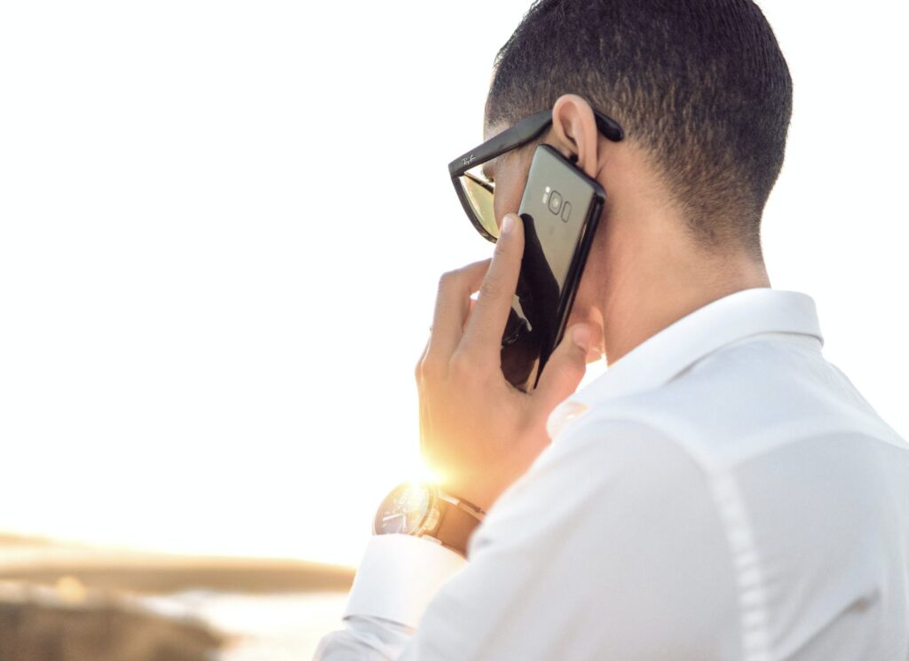 man talking over the phone