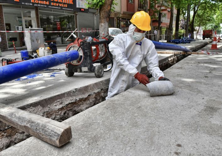 man working in protective gear