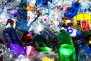 Pile of used plastic bottles