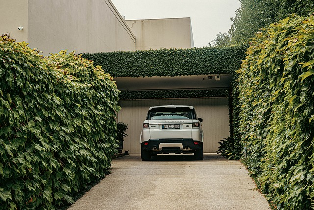 White car in driveway