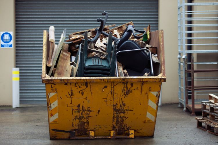 Skip bin full of junk