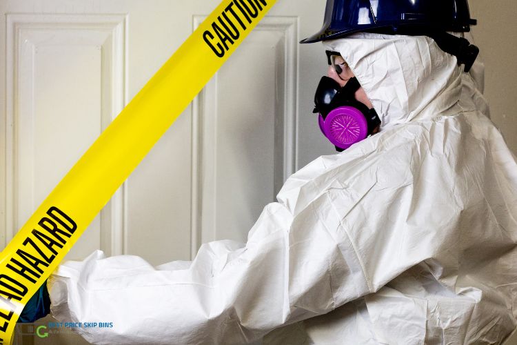 Man working with asbestos