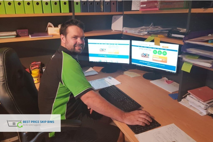 Man sitting in front of a computer