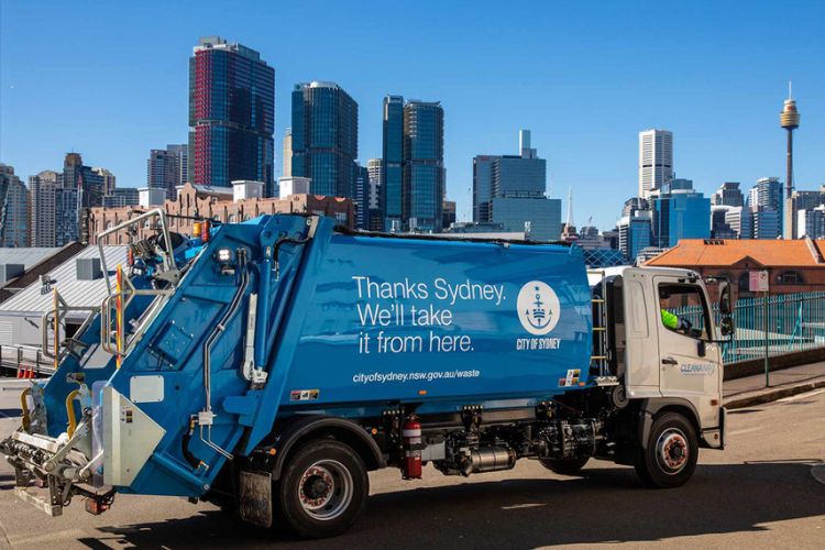 Rubbish truck in Sydney