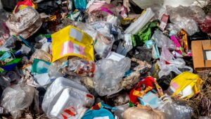 overflowing skip bin